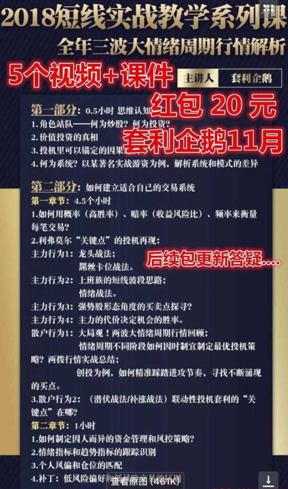 思多金 套利企鹅打造属于自己的交易体系 视频+讲义