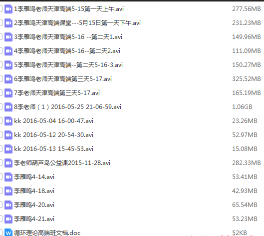 【李雁鸣】 天津高端培训视频教程+讲义 （2016年5月）