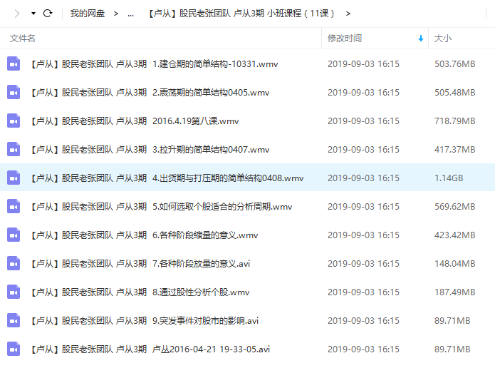 【卢丛】股民老张团队 卢从小班视频培训教学