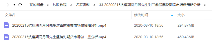 【月风先生】20200215抗疫期间月风先生对当前股票及期货市场做策略分析（共2视频课程）