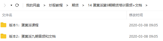 【蛋黄派】期货蛋黄派第9期期货培训（共17课音频+文档17个）