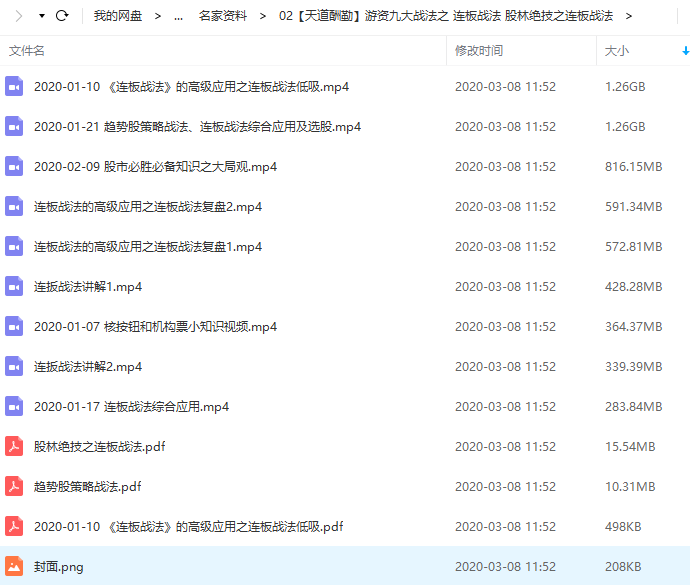 【赵老哥】天道酬勤-游资九大战法之 连板战法 股林绝技之连板战法视频教学2020年版9次课+4文档