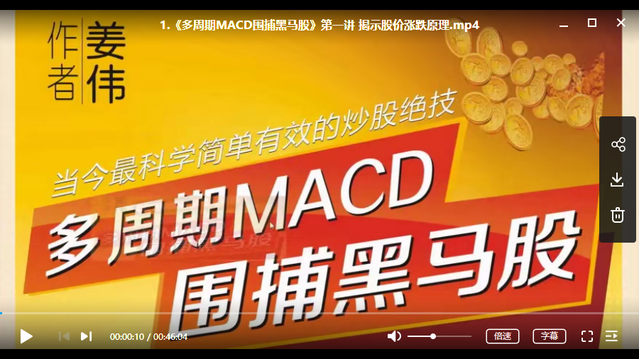 【姜伟】2020年《多周期MACD围捕黑马股》共15讲视频培训课