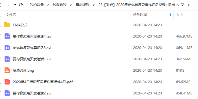 【罗威】2020年要你赢波段操作绝活培训课程（视频+指标+讲义）