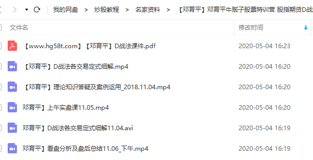 【邓育平】邓育平牛贩子股票特训营 股指期货D战法视频培训课程