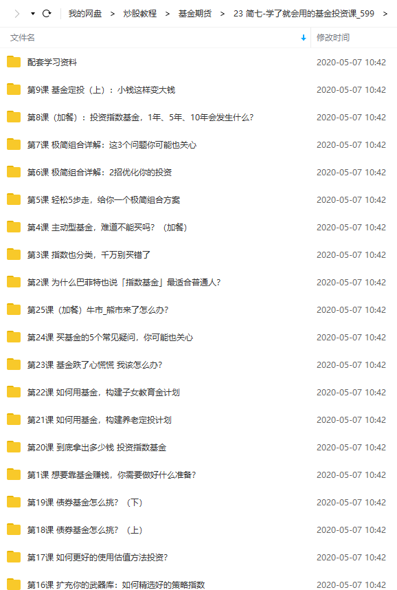 简七-学了就会用的基金投资课mp3+文档