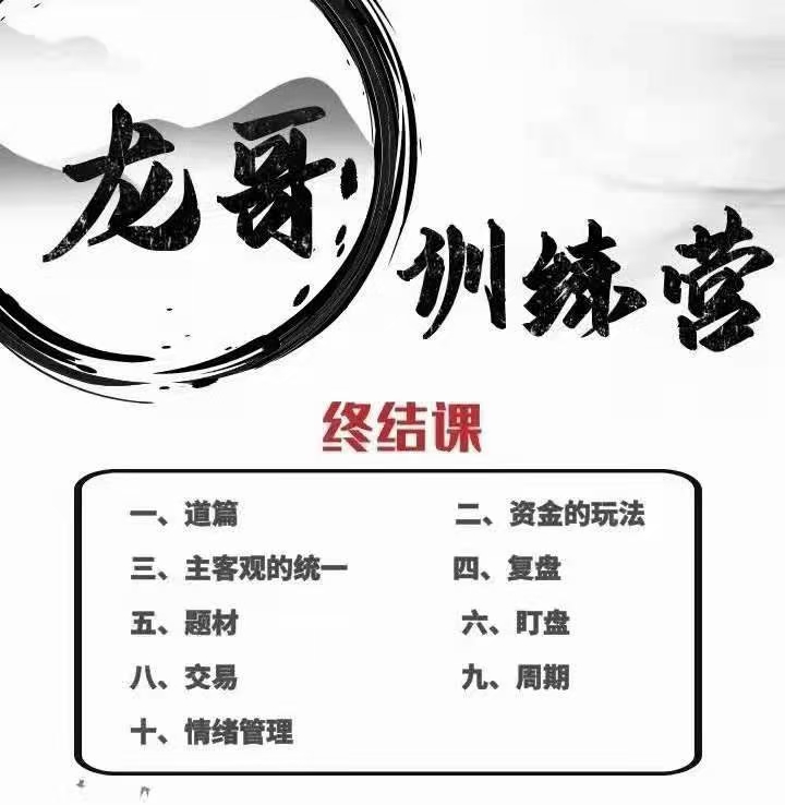 游资混江龙,龙哥训练营《游资训练营2021第三期终结课》