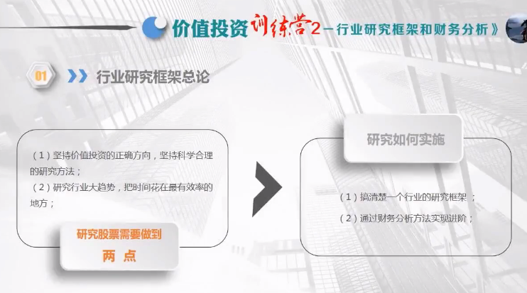 一叶孤城价值投资训练营2：行业研究框架和财务分析